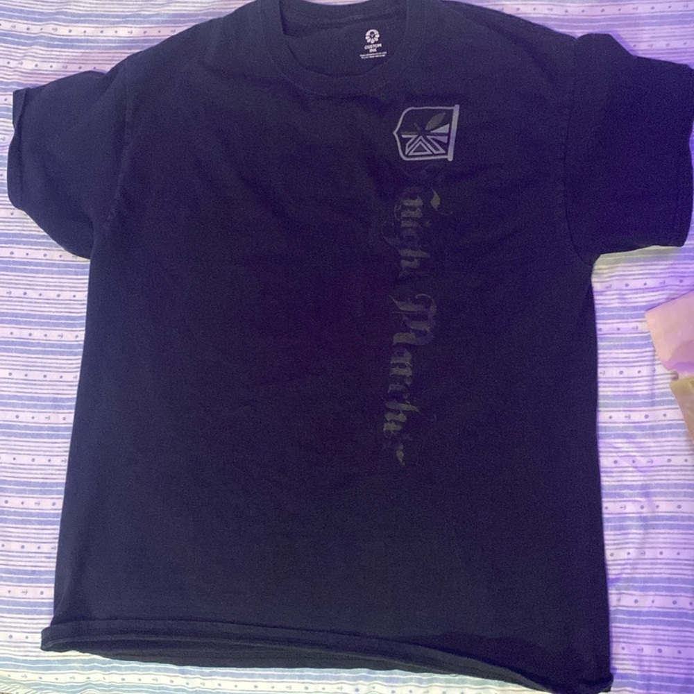 Men’s Size Large Black Custom Ink Hawaiian Short Sleeve Tee